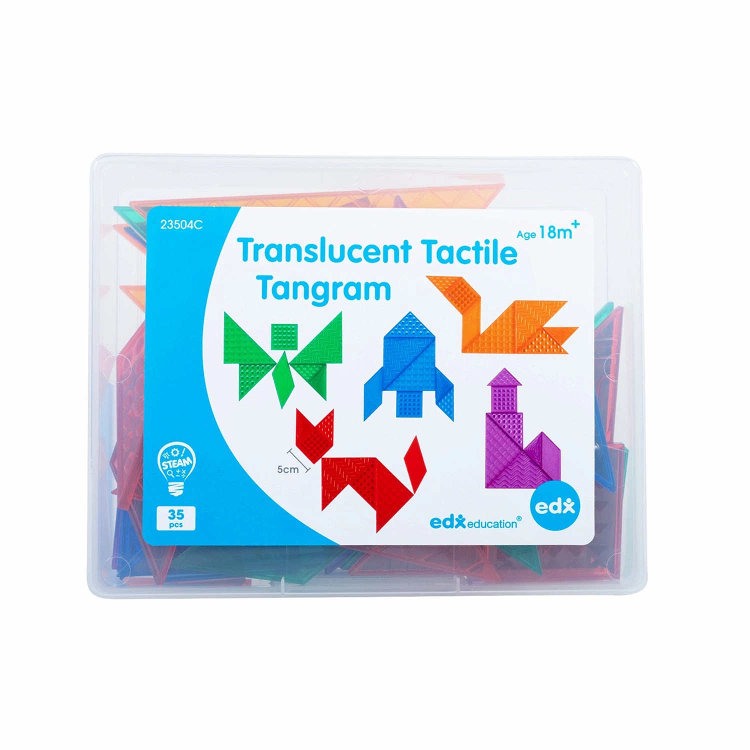 edxeducation Translucent Tactile Tangrams - Sensory Exploration Set