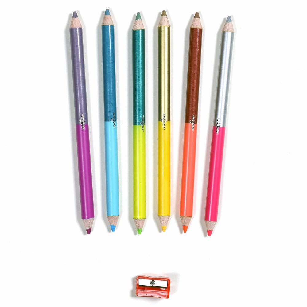 eeBoo Axolotl Collection Double-Sided Jumbo Colored Pencils - 12 Colors