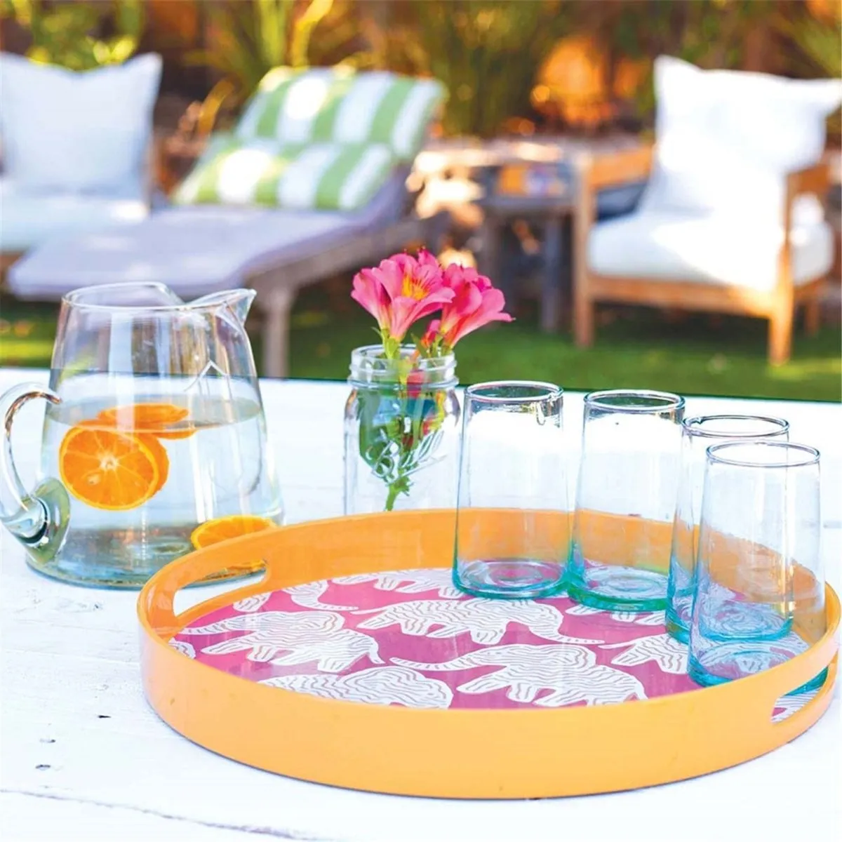 Elephant 15 Inch Round Tray