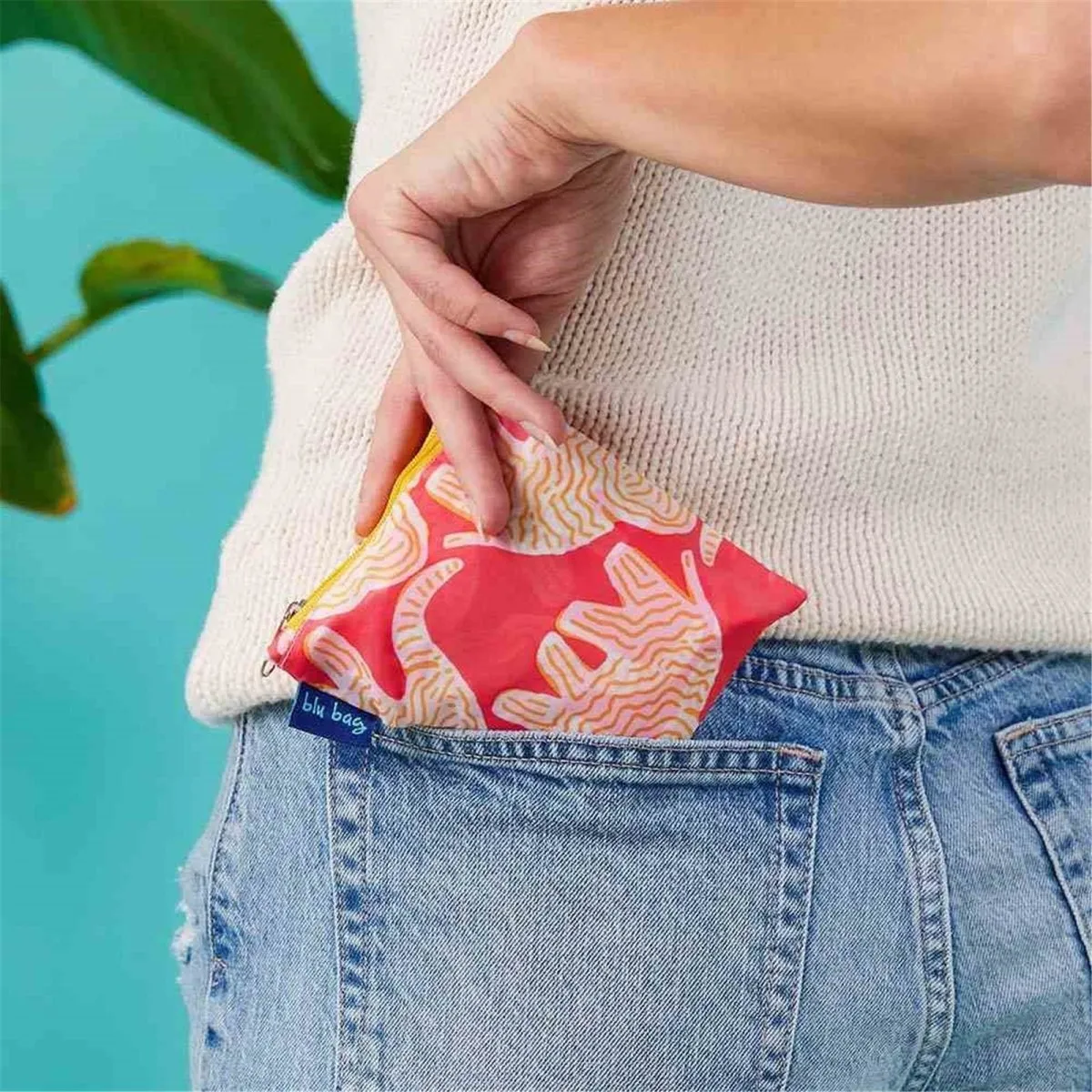 Elephants blu Reusable Shopping Bag-Machine washable