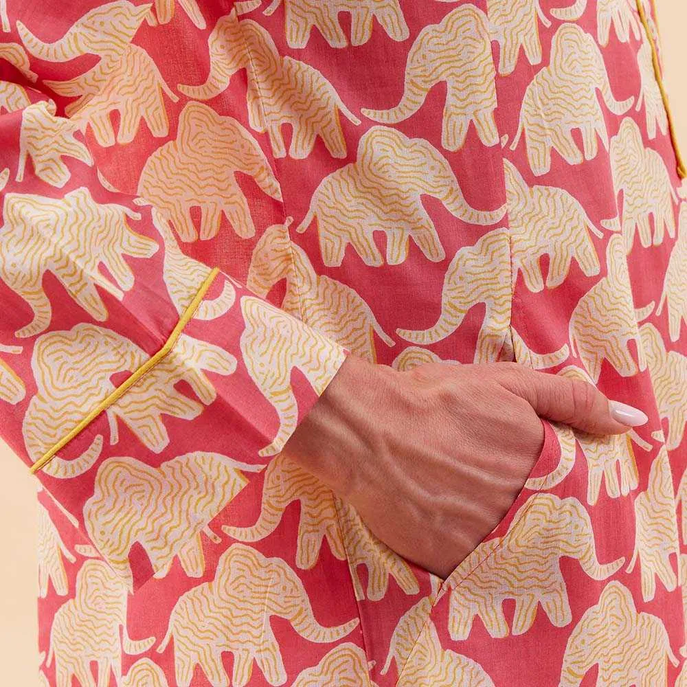 Elephants Pink Night Shirt