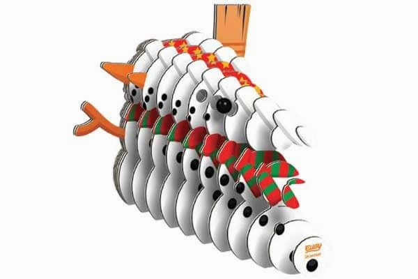 Eugy 3D Christmas Snowman Cardboard Craft Kit for Children Ages 6 & Up