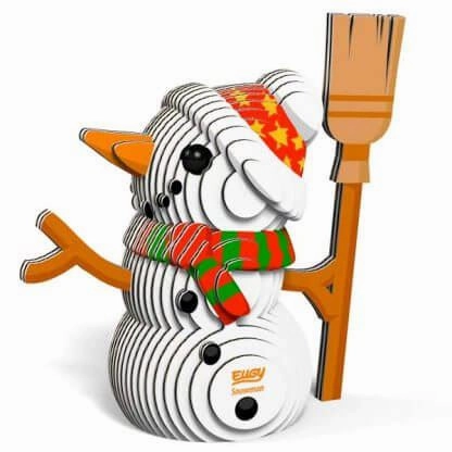 Eugy 3D Christmas Snowman Cardboard Craft Kit for Children Ages 6 & Up