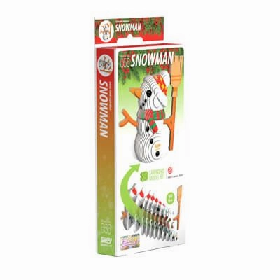 Eugy 3D Christmas Snowman Cardboard Craft Kit for Children Ages 6 & Up