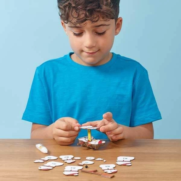 Eugy 3D Christmas Snowman Cardboard Craft Kit for Children Ages 6 & Up