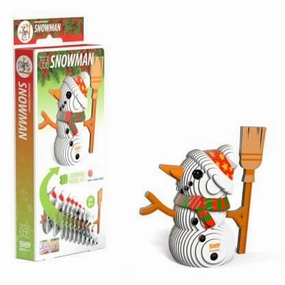 Eugy 3D Christmas Snowman Cardboard Craft Kit for Children Ages 6 & Up
