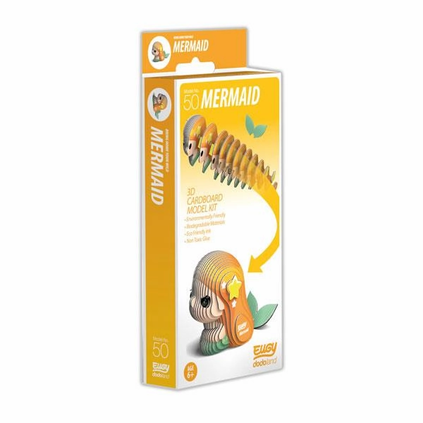 Eugy 3D Mermaid Cardboard Craft Kit Collectable for Children Ages 6 