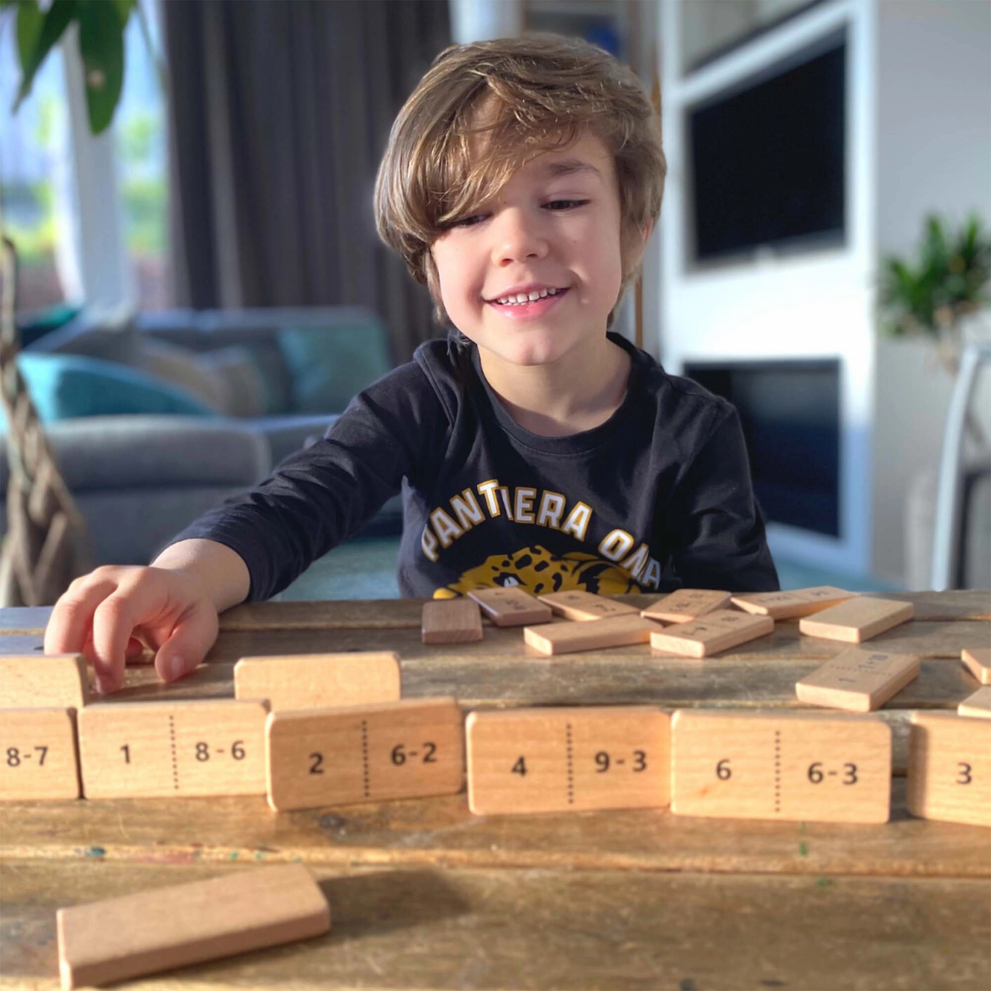 Extasticks Mathomino Plus & Minus Wooden Math Domino Game