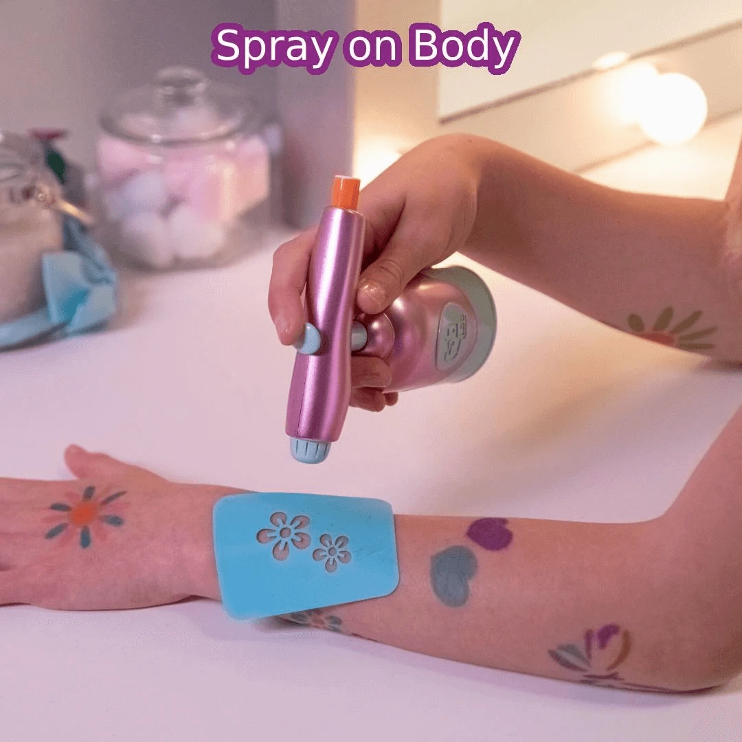 Fab Lab Airbrush Styler with Stencils Hair & Body Art Kit for Ages 8 