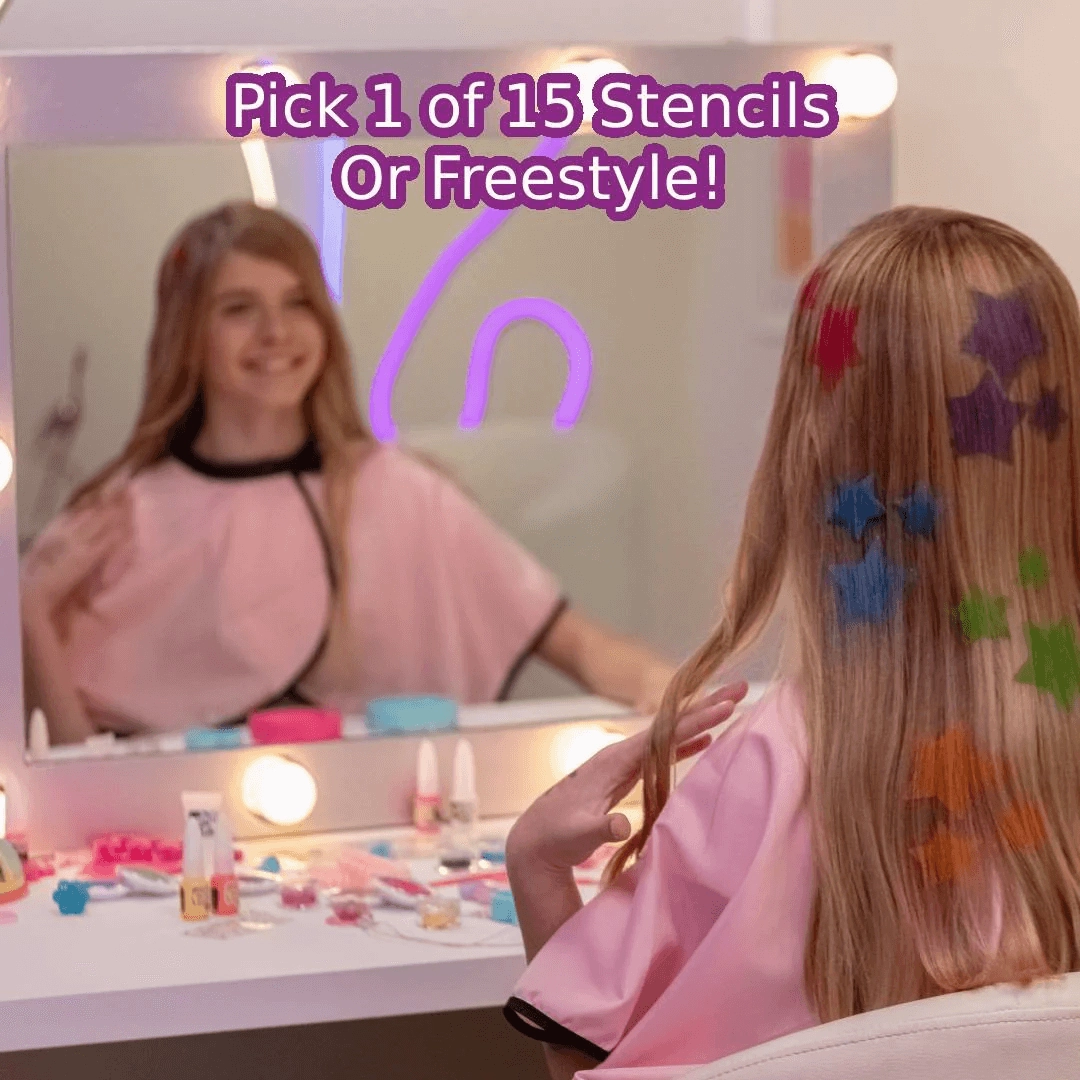 Fab Lab Airbrush Styler with Stencils Hair & Body Art Kit for Ages 8 