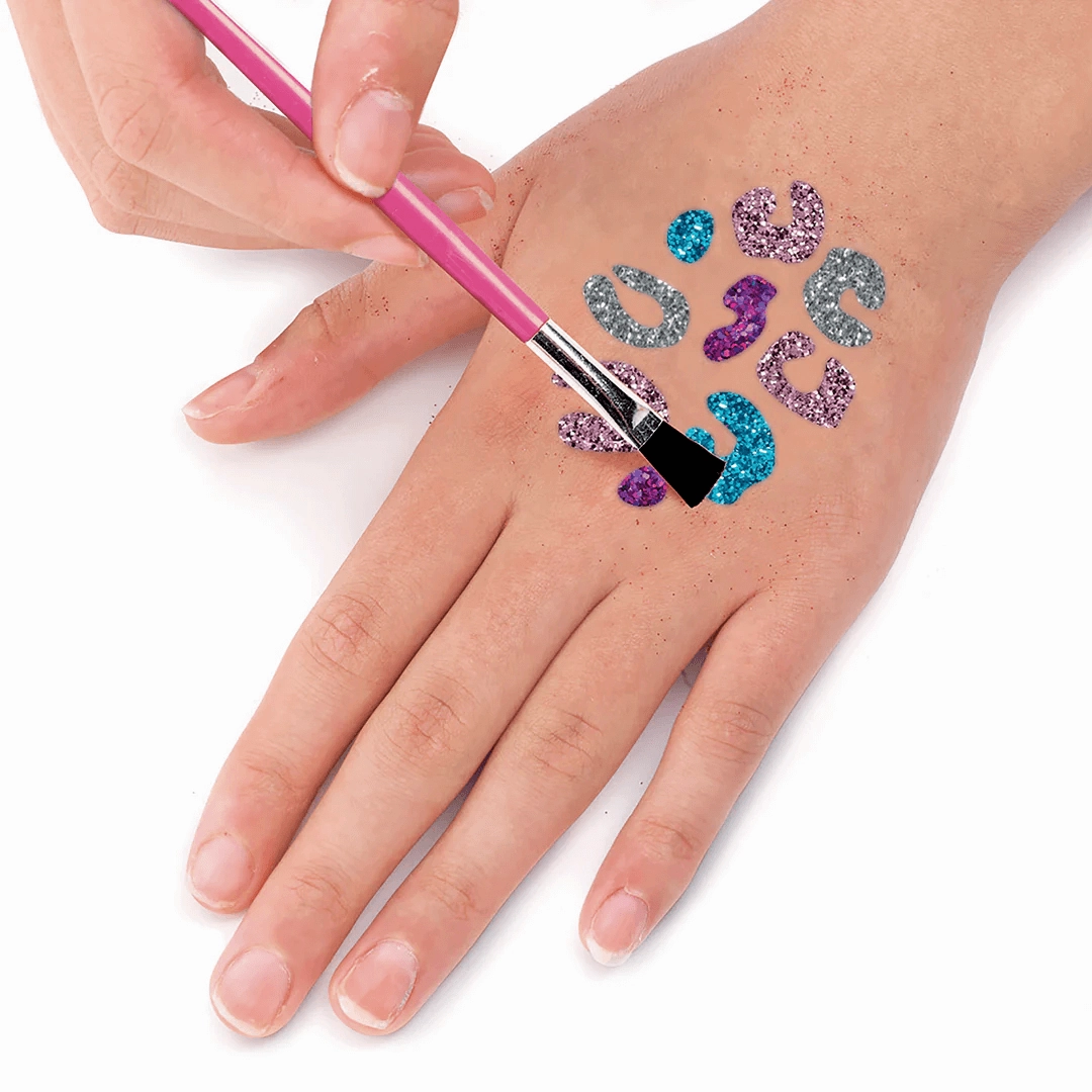 Fab Lab Glitter Tattoos 28 Stencils & Eco-Friendly Glitter for Ages 8 