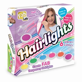 Fab Lab Hairlights with 6 Temporary Coloured Hair Chalks for Ages 8 