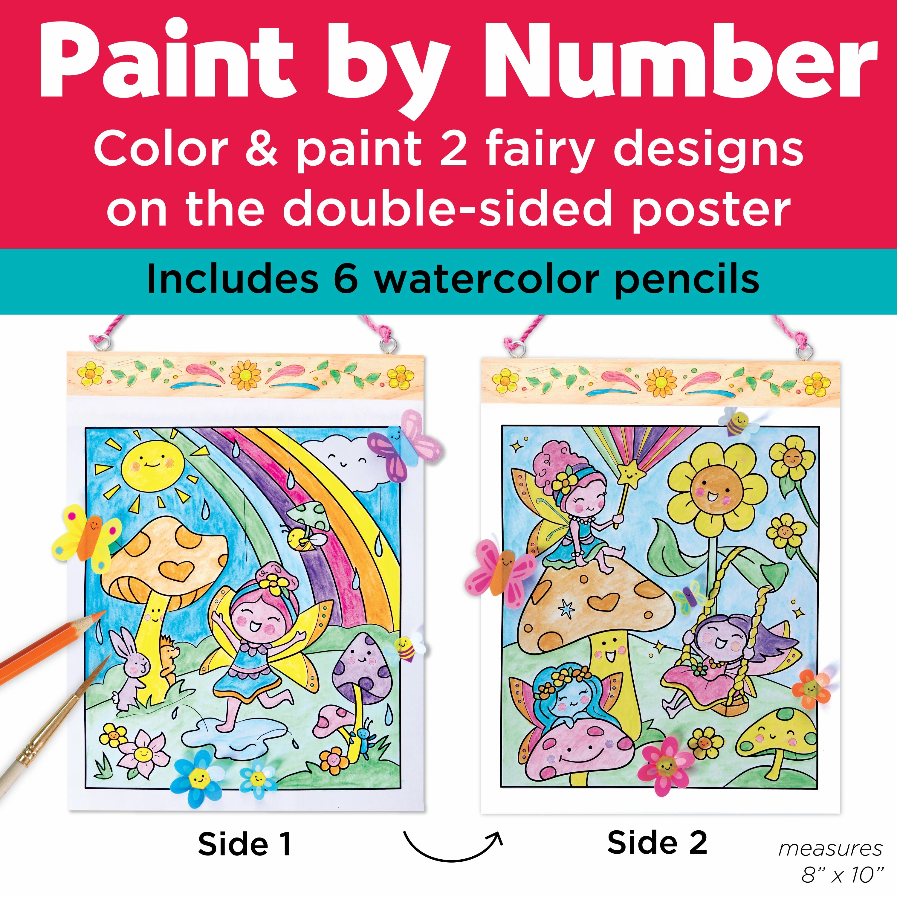 Faber-Castell Fairy Friends Paint by Number Wall Art Kit