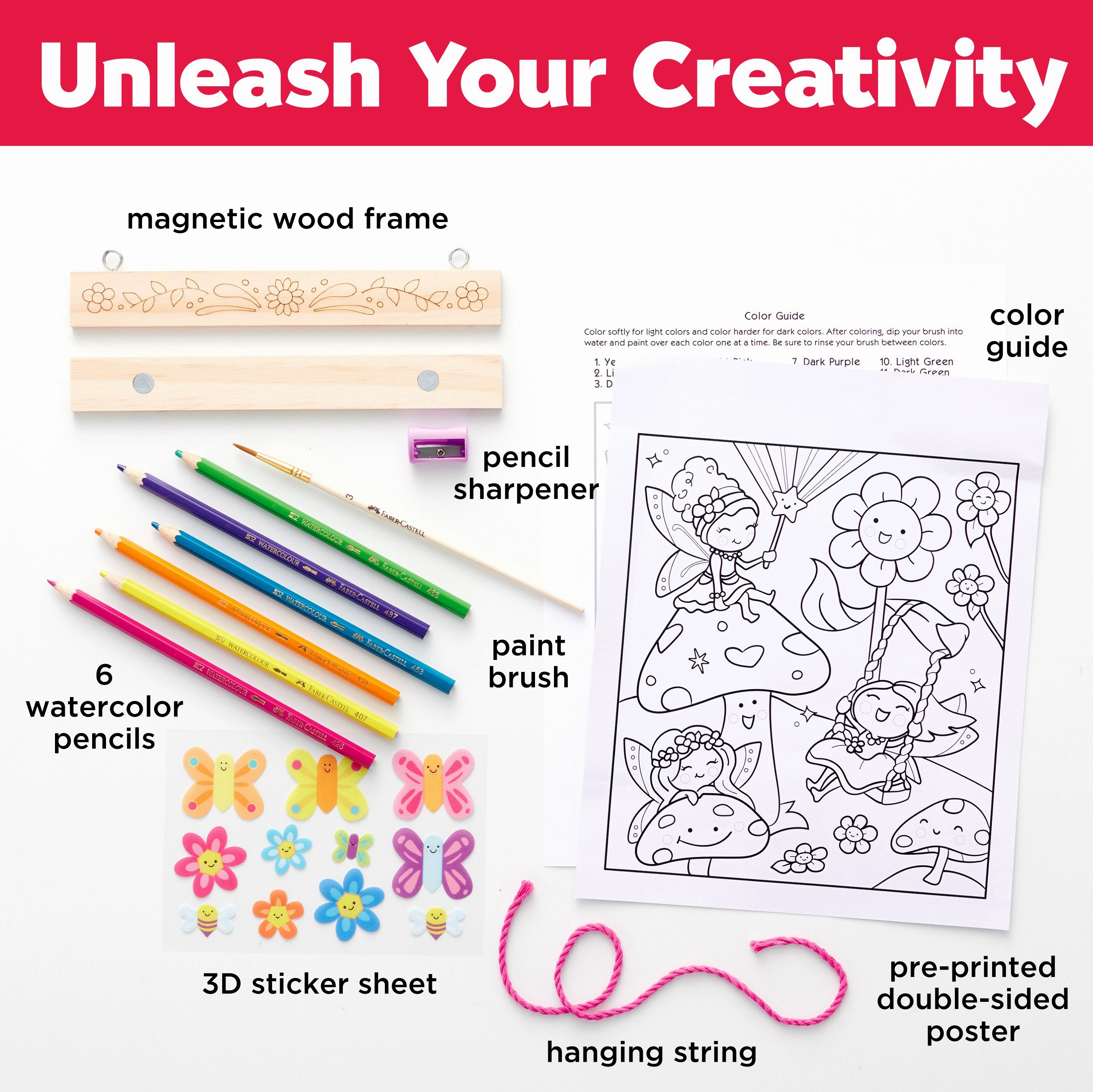 Faber-Castell Fairy Friends Paint by Number Wall Art Kit
