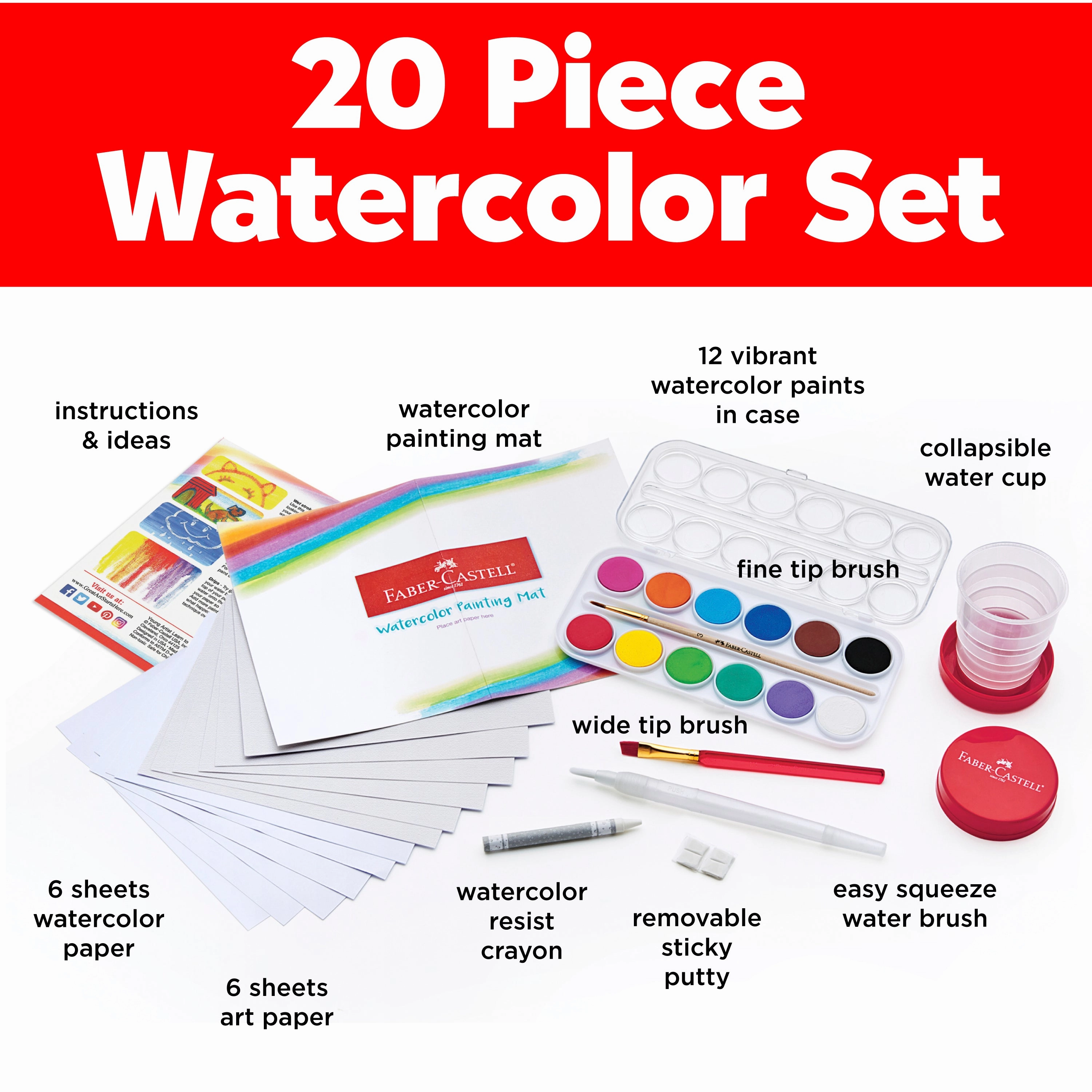 Faber-Castell Young Artist Learn to Watercolor Complete Set