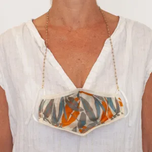 Face Mask Chain Lanyard Necklace with Grey Beads