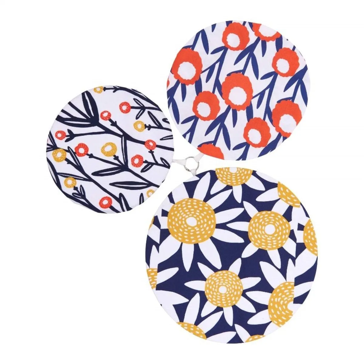 Field of Flowers Cotton Dish Covers Set of 3