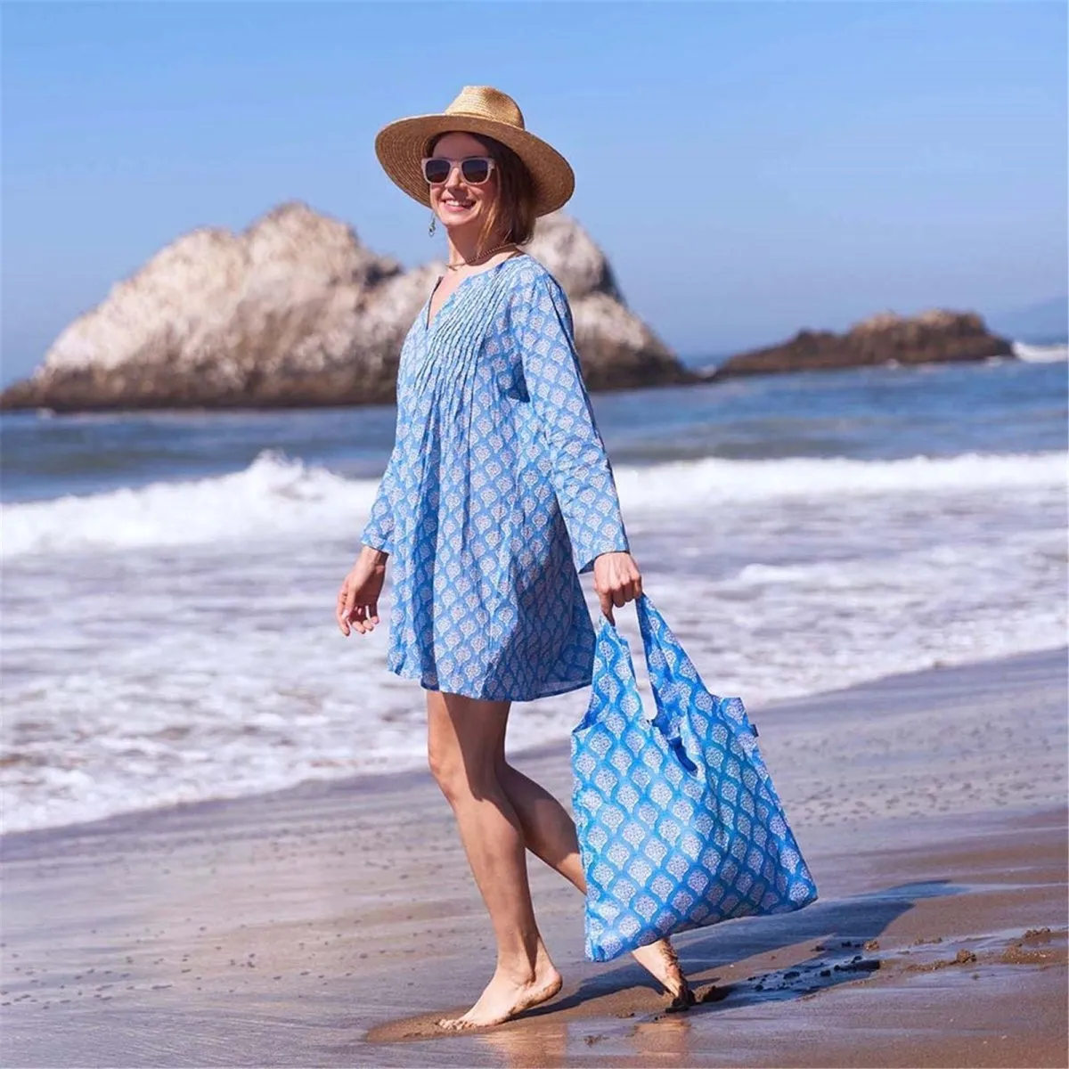 Fifer Blue blu Reusable Shopping Bag-Machine washable