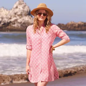 Fifer Pink Button Down Beach Tunic