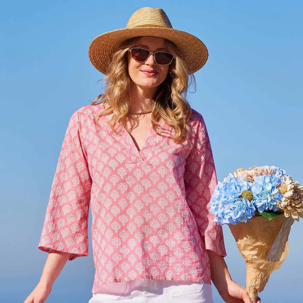 Fifer Pink Cotton Kurta Tunic