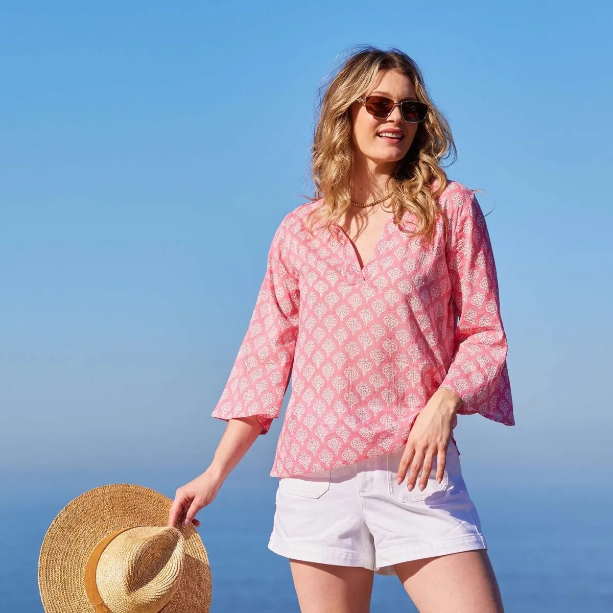 Fifer Pink Cotton Kurta Tunic