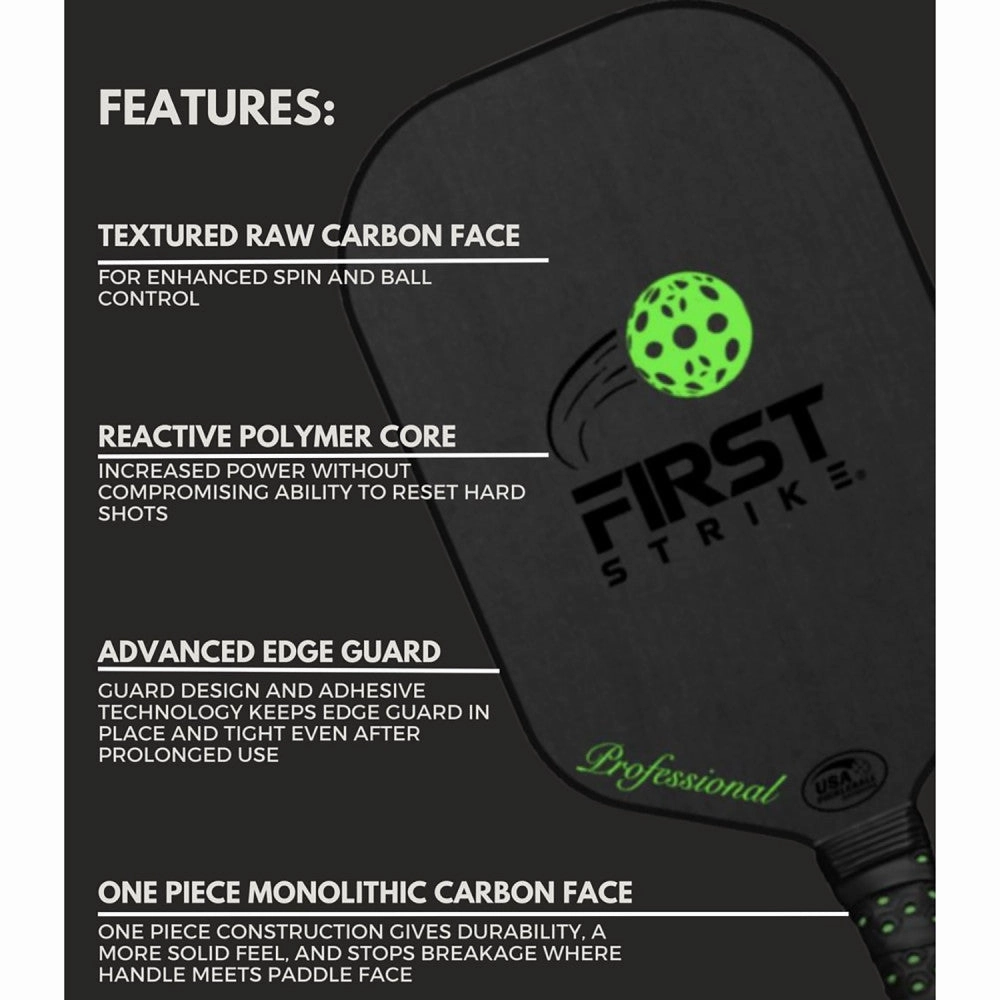 First Strike Pickleball Professional Elongated Paddle, 16.4 x 7.5", Polymer Core