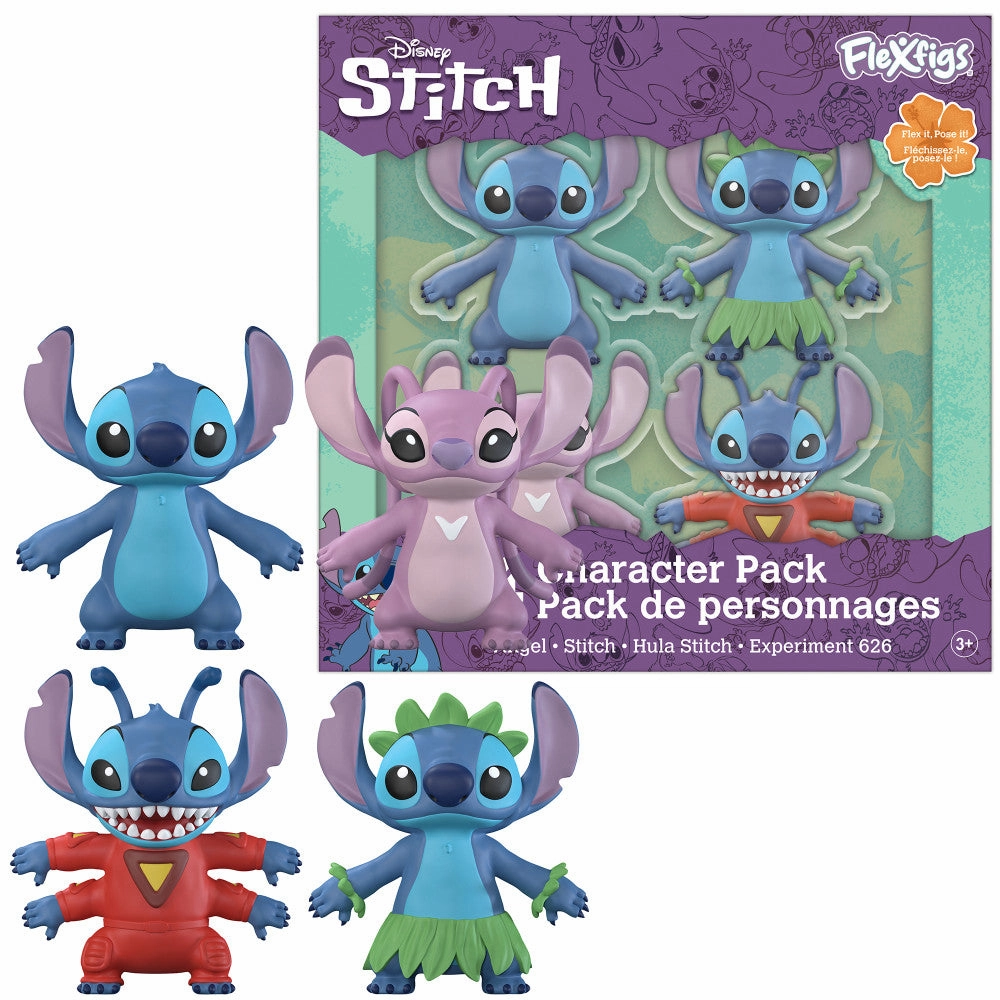 FleXfigs Lilo & Stitch 4-Pack Articulated Disney Figures