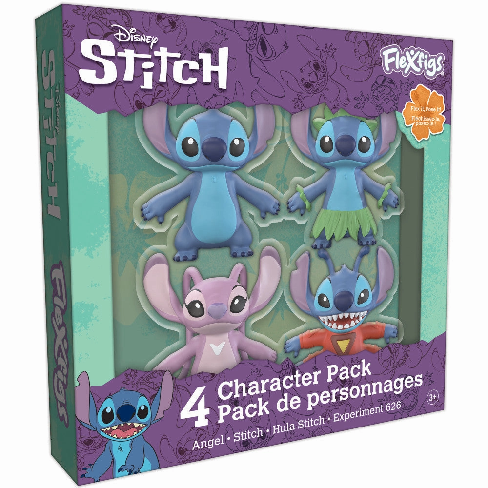 FleXfigs Lilo & Stitch 4-Pack Articulated Disney Figures