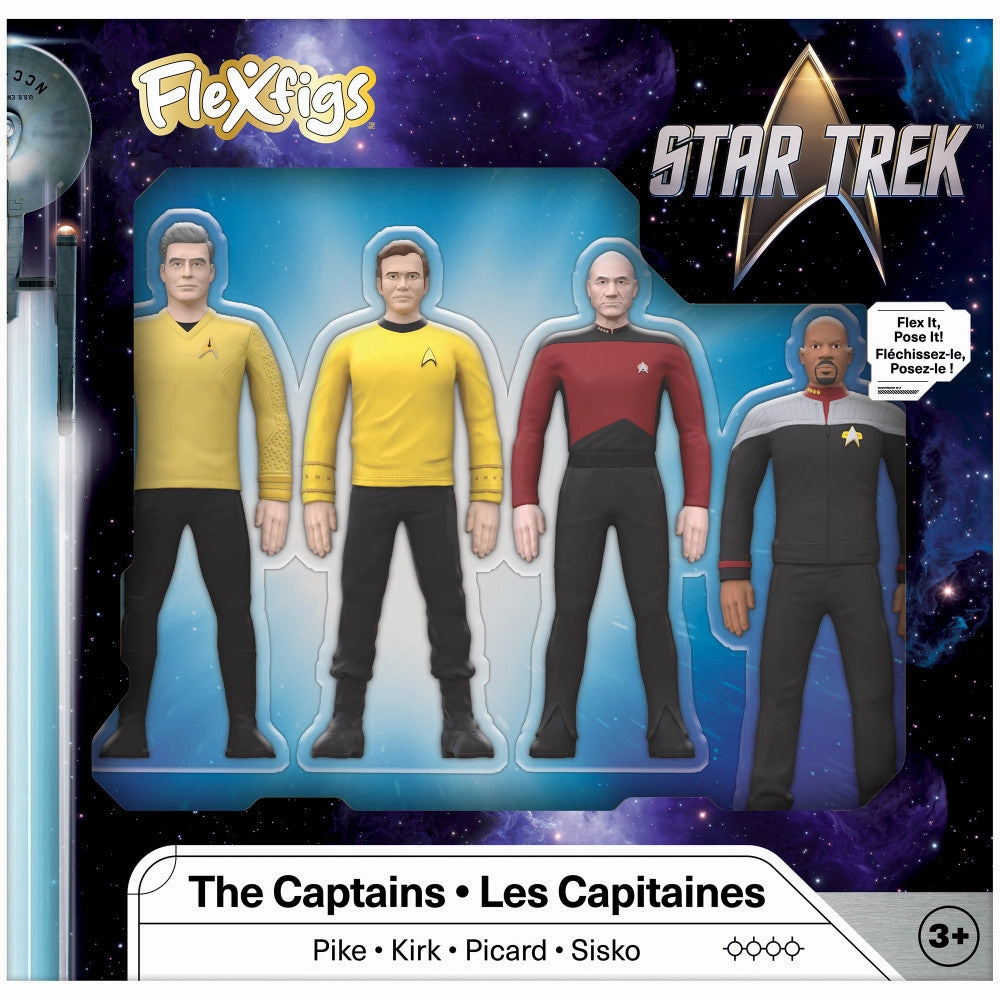 FleXfigs Star Trek 4.5 inch Action Figures - Captains Collector Pack