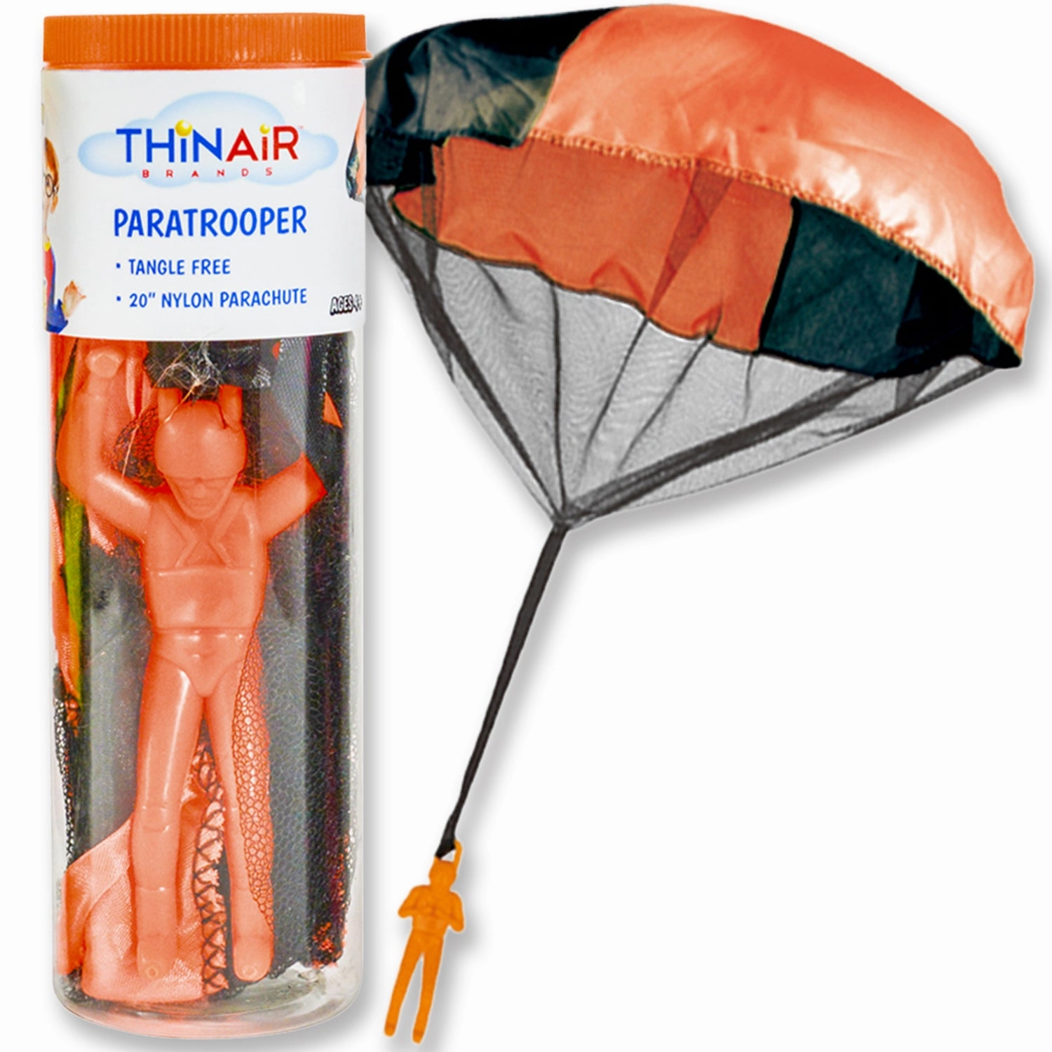 Flight Line Paratrooper Play Set - 4pk 20" Tangle-Free Parafigurines for Kids
