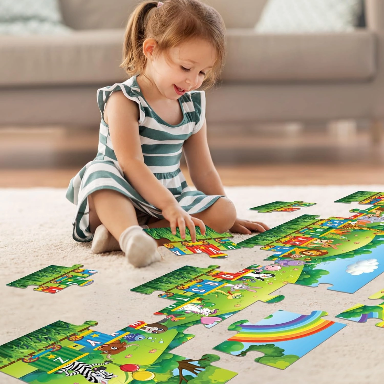 FLO Toys 6 Feet Puzzle Alphabet Floor Puzzle For Kids Ages 2 