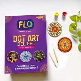 FLO Toys Dot Art Delight Craft Activity Box, Diy Hobby Craft Tools Kit For Kids Ages 8 