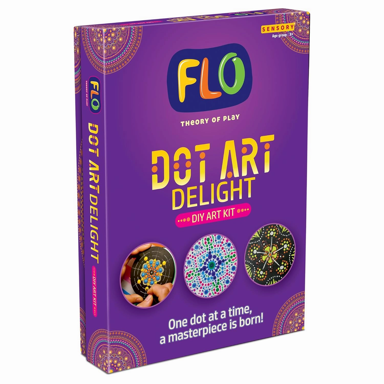 FLO Toys Dot Art Delight Craft Activity Box, Diy Hobby Craft Tools Kit For Kids Ages 8 
