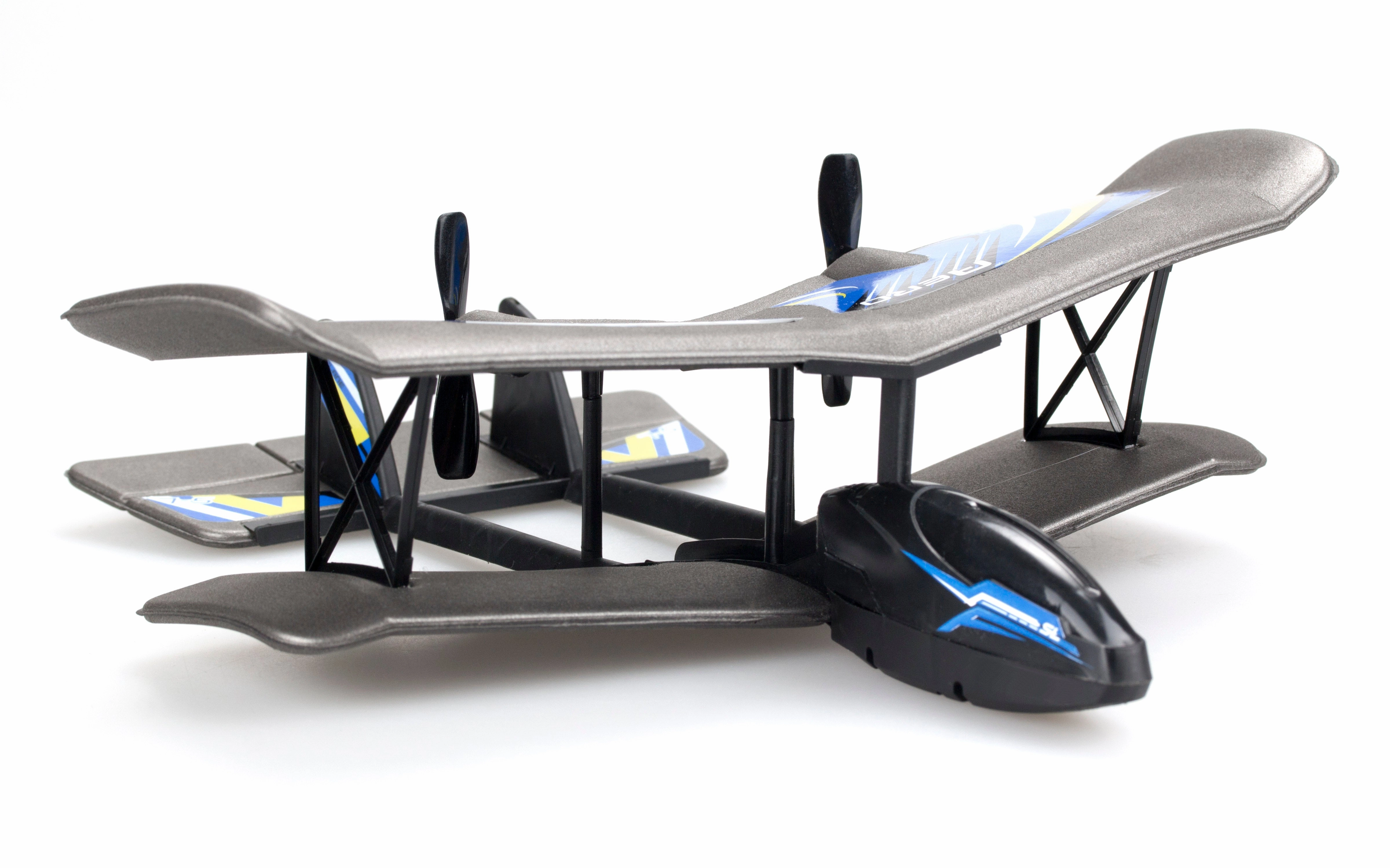 FLYBOTIC 3-Channel 2.4GHz Bi-Wing Evo RC Plane - Blue