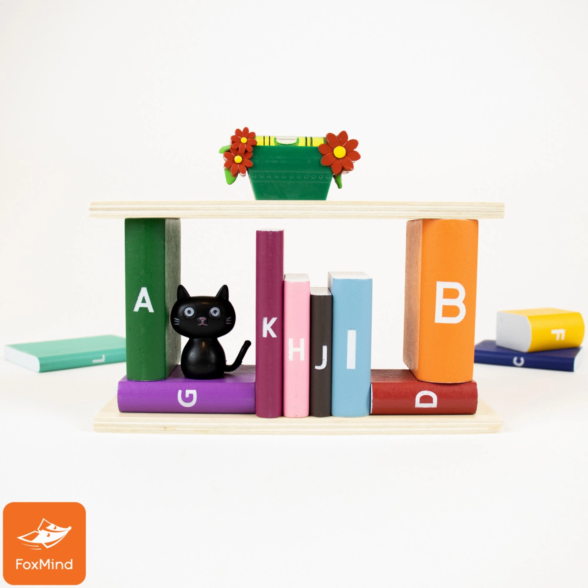 FoxMind By The Book 3D Wooden Stacking Puzzle - 40 Challenges
