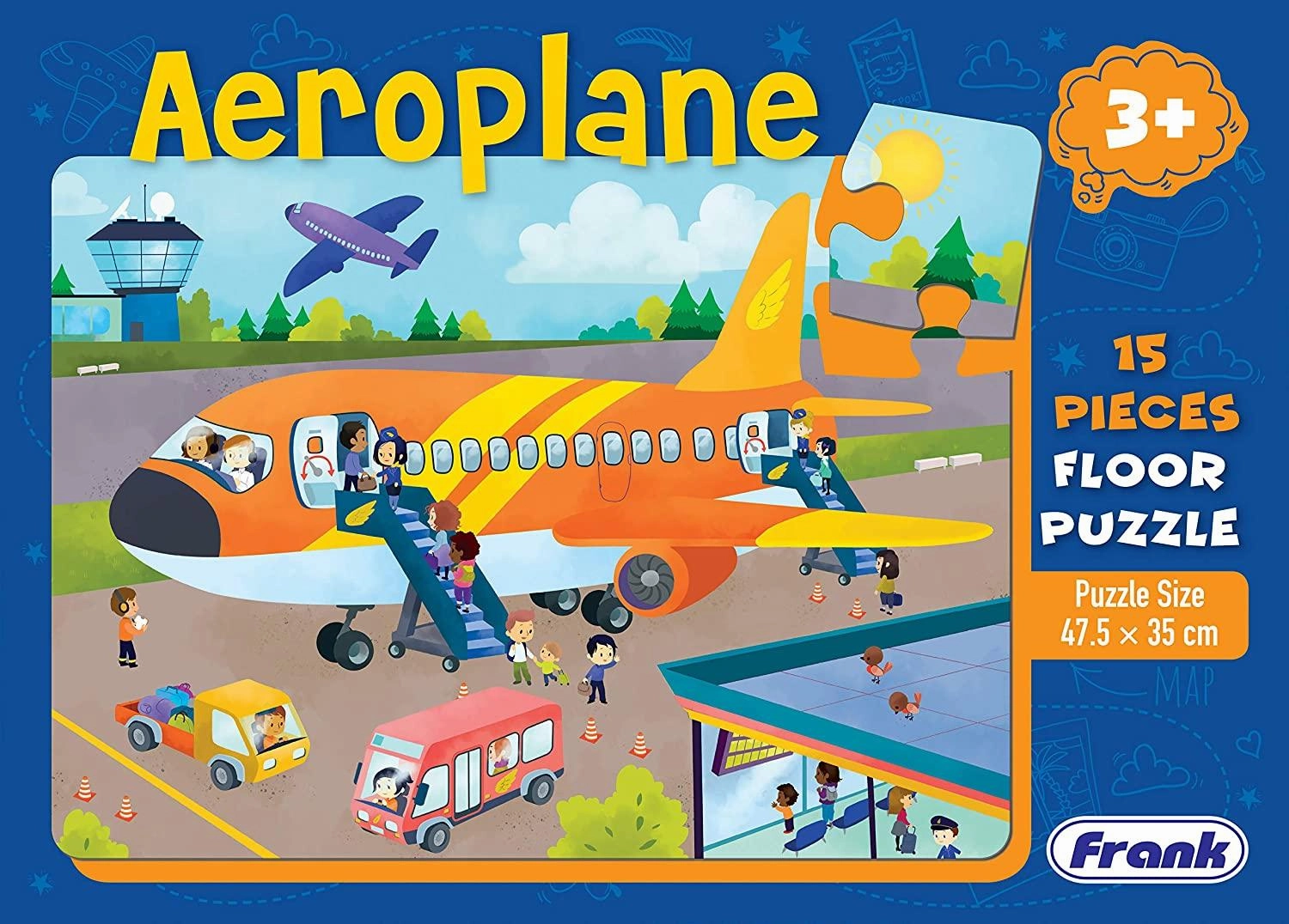 Frank Aeroplane 15 Pieces Floor Puzzle for 3 Year Old Kids and Above