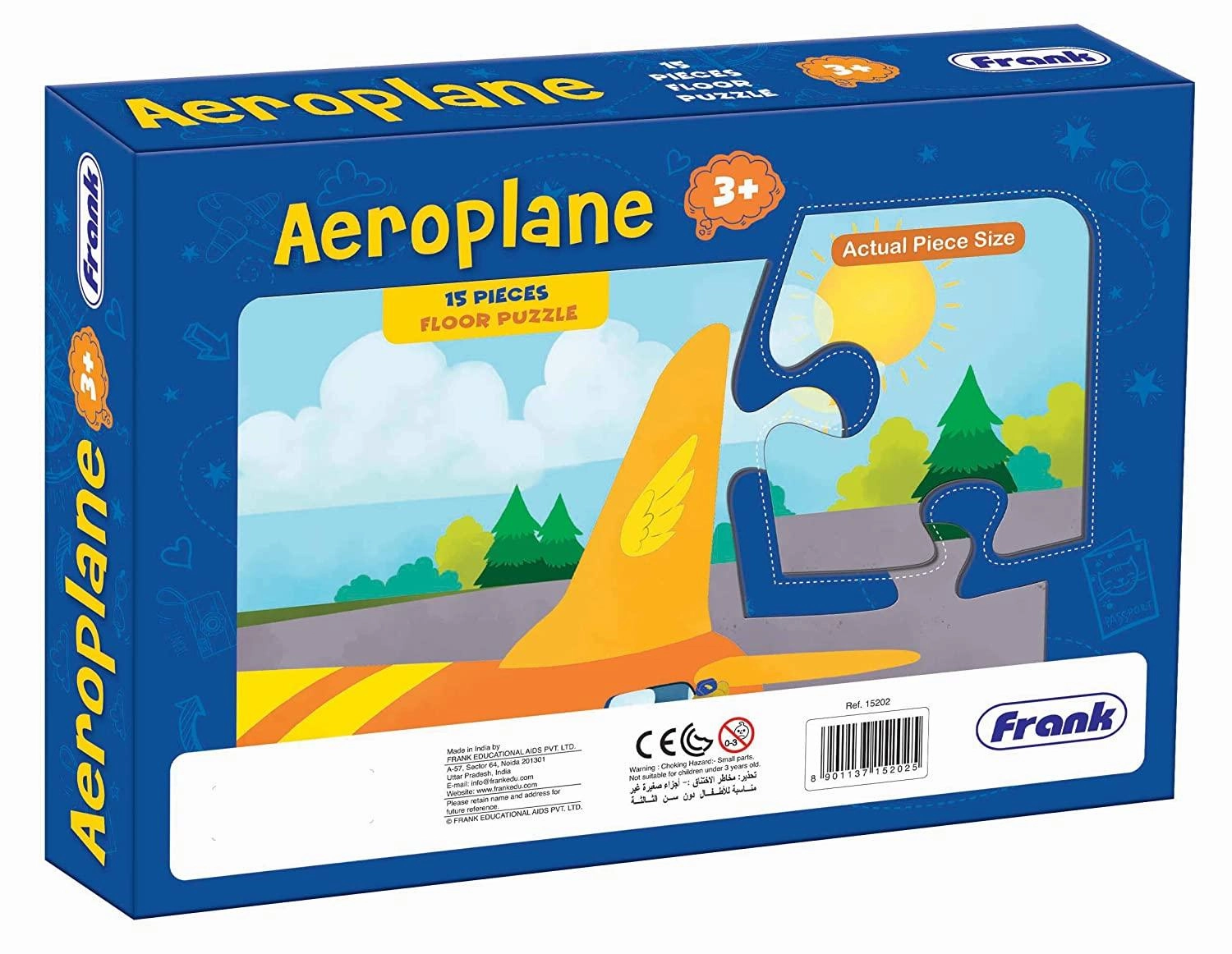 Frank Aeroplane 15 Pieces Floor Puzzle for 3 Year Old Kids and Above