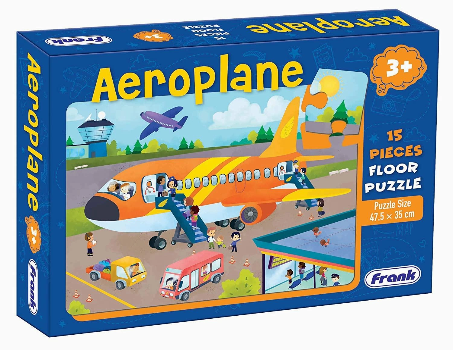 Frank Aeroplane 15 Pieces Floor Puzzle for 3 Year Old Kids and Above
