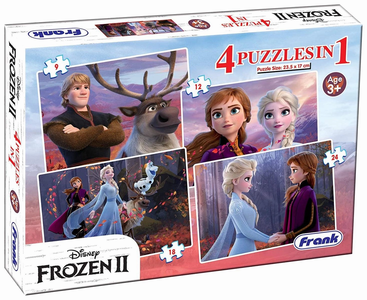 Frank Disney Frozen II 4 Puzzles in 1 Jigsaw Puzzle