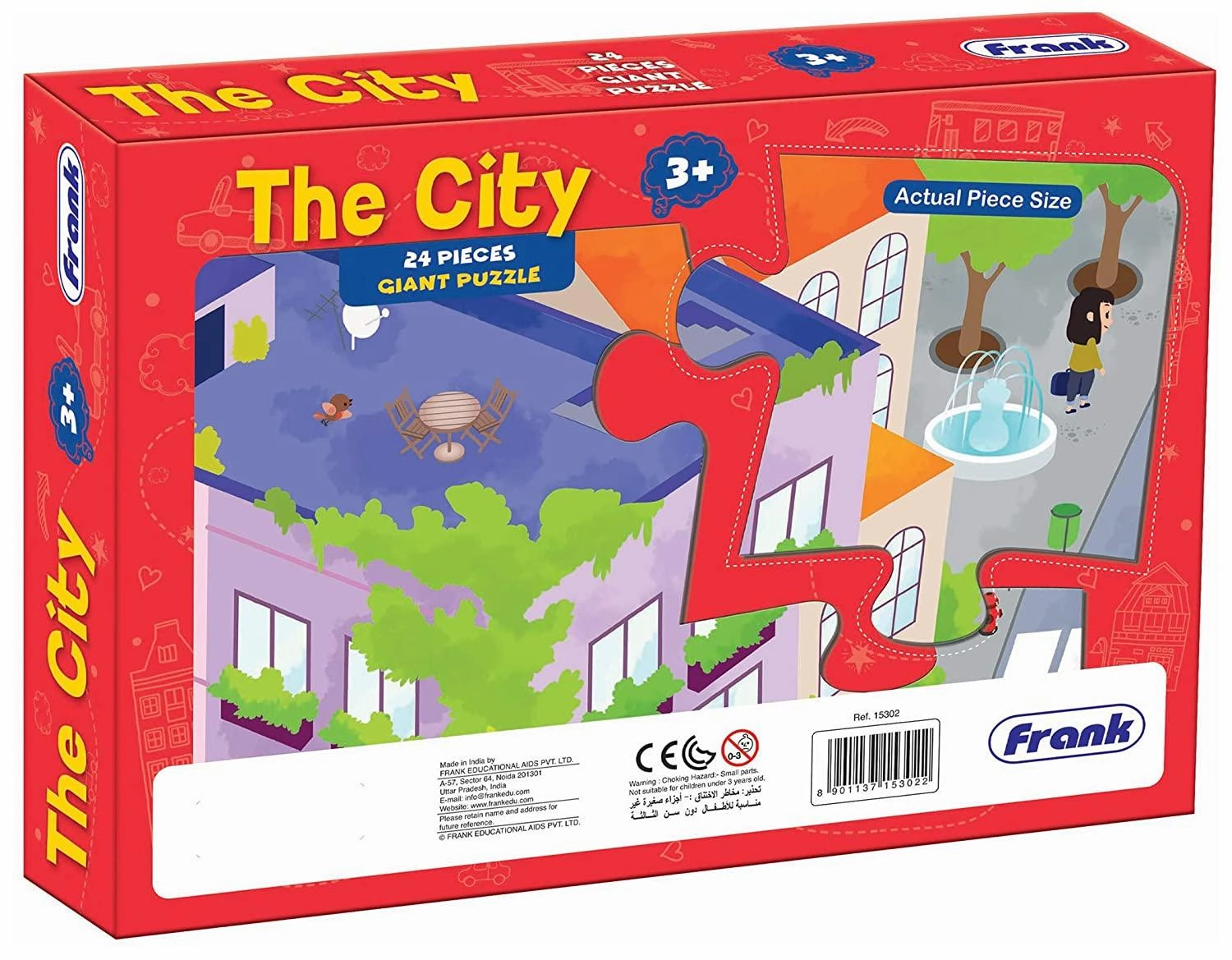 Frank The City 24 Pieces Giant Floor Puzzle for 3 Year Old Kids and Above