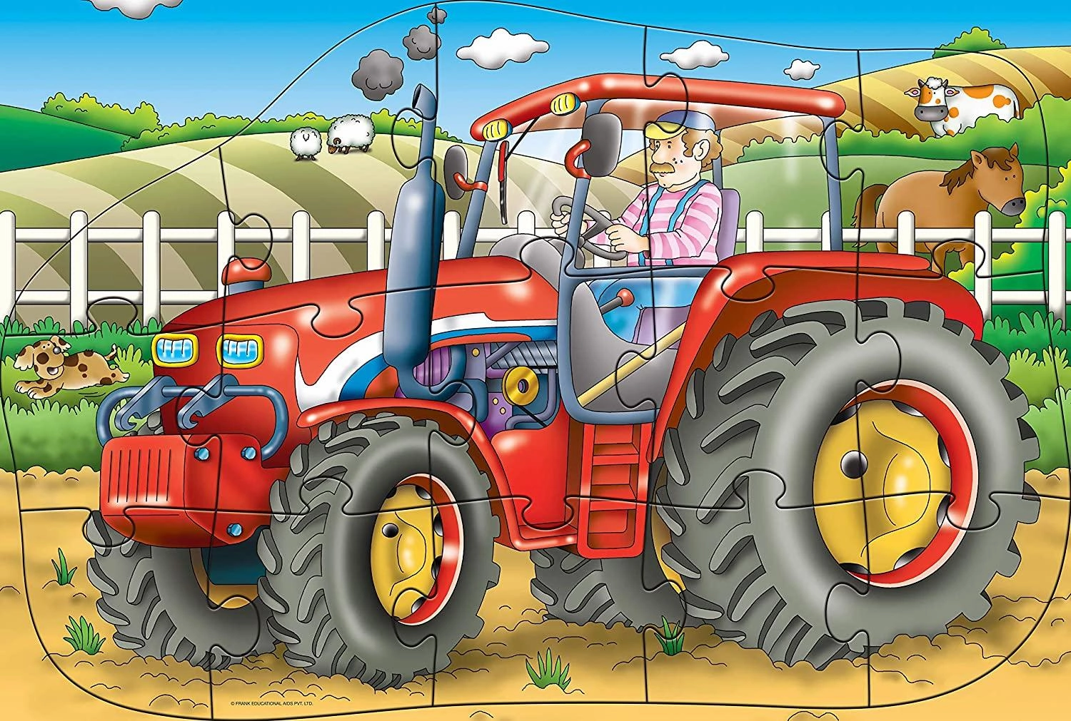 Frank Tractor Shaped Floor Puzzle - 15 Pieces