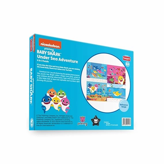 Funskool-Baby Shark Under Sea Adventure,Educational,120 Pieces,Puzzle,for 4 Year Old Kids and Above,Toy