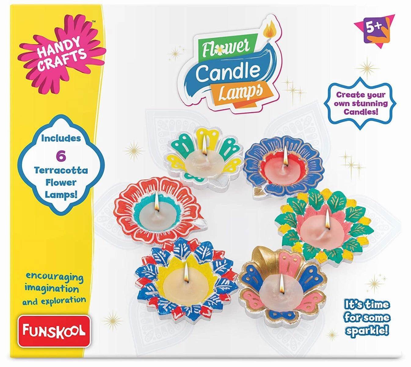Funskool Handycrafts - Flower Candle Lamps - Art & Craft Decorating Kit for Ages 5 