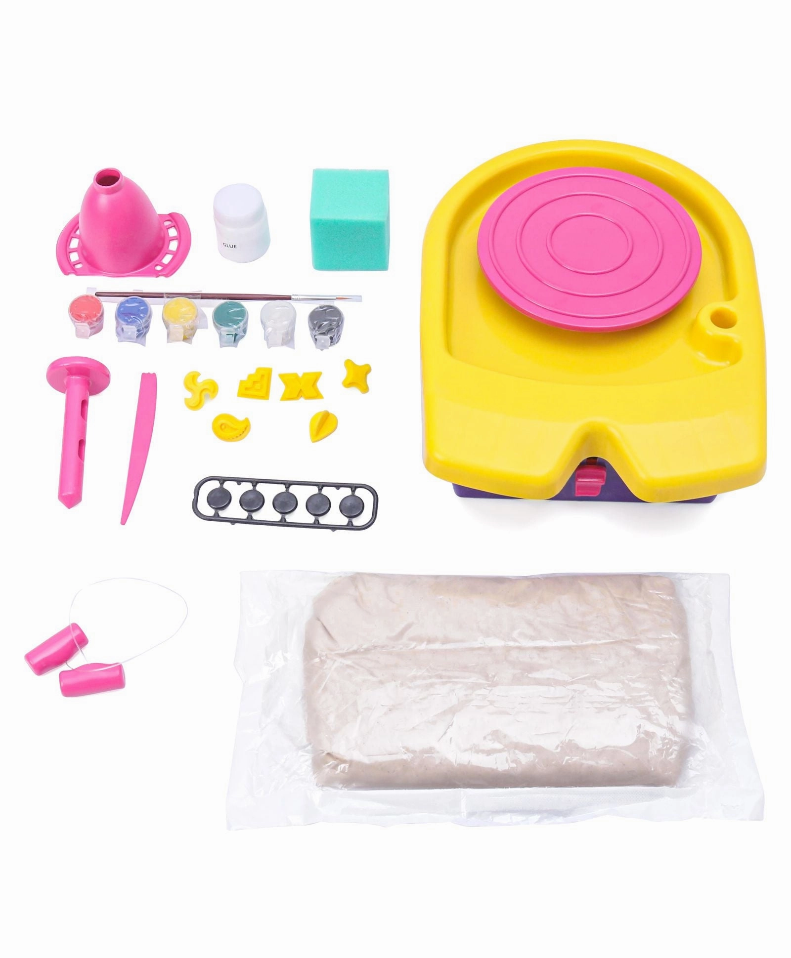 Funskool Handycrafts - Pottery Wheel Make and Decorate Clay Pots - Pot Making and Sculpting Kit for Ages 8 