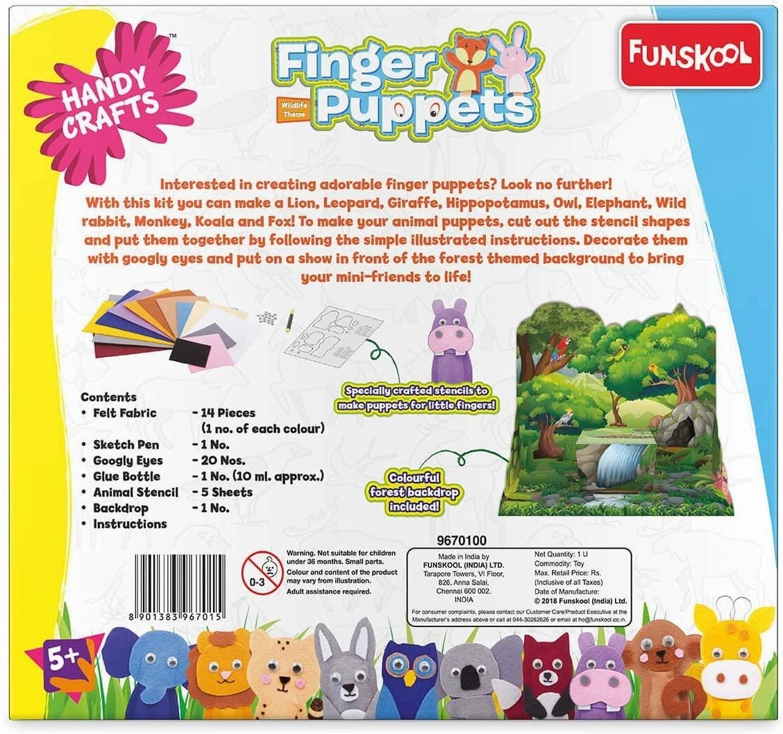 Funskool Handycrafts Finger Puppets - Puppet Maker Art & Craft Kit for Ages 5 