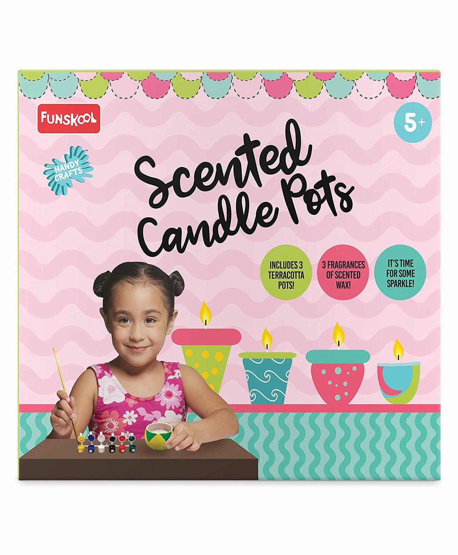Funskool Handycrafts Scented Candle Pots - Wax Candle Maker for Ages 5 