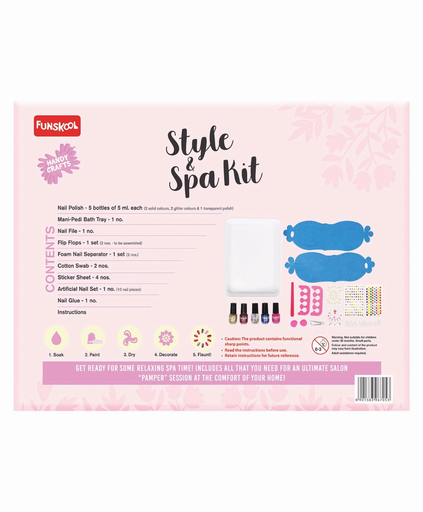 Funskool Handycrafts Style and Spa Kit - Pamper Your Nails Activity Kit for Ages 7 