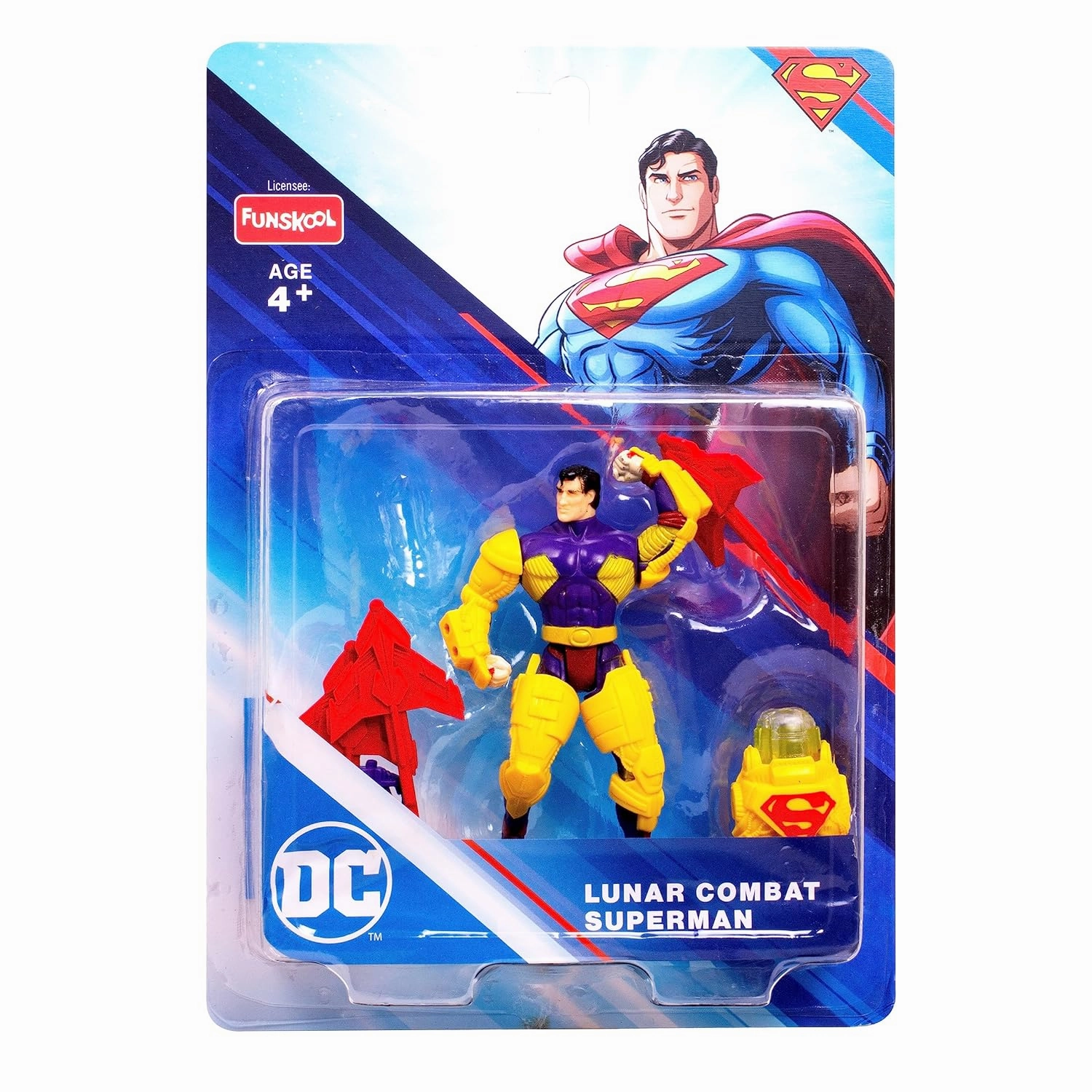 Funskool Lunar Combat SuperMan Action Figurine for Ages 4  (Card & Design May Vary)