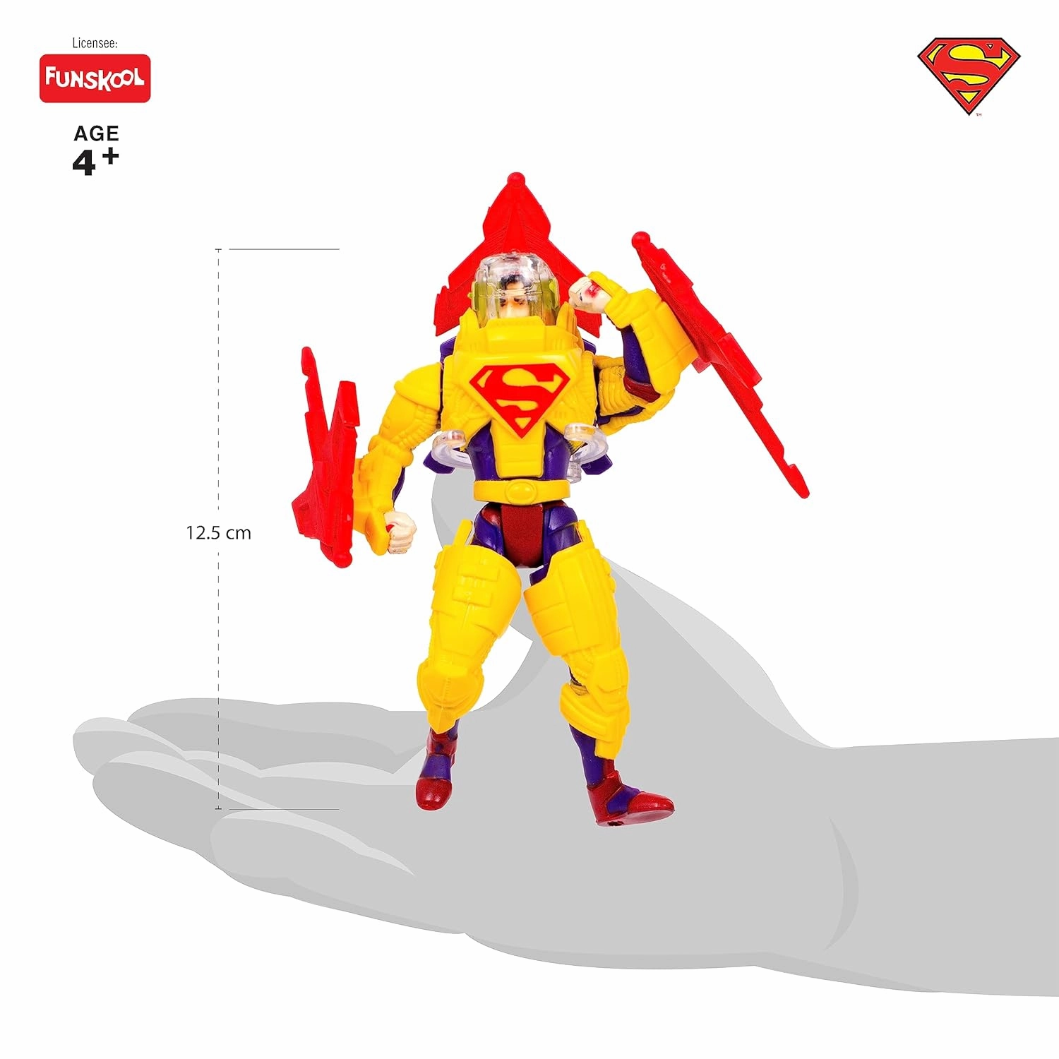 Funskool Lunar Combat SuperMan Action Figurine for Ages 4  (Card & Design May Vary)