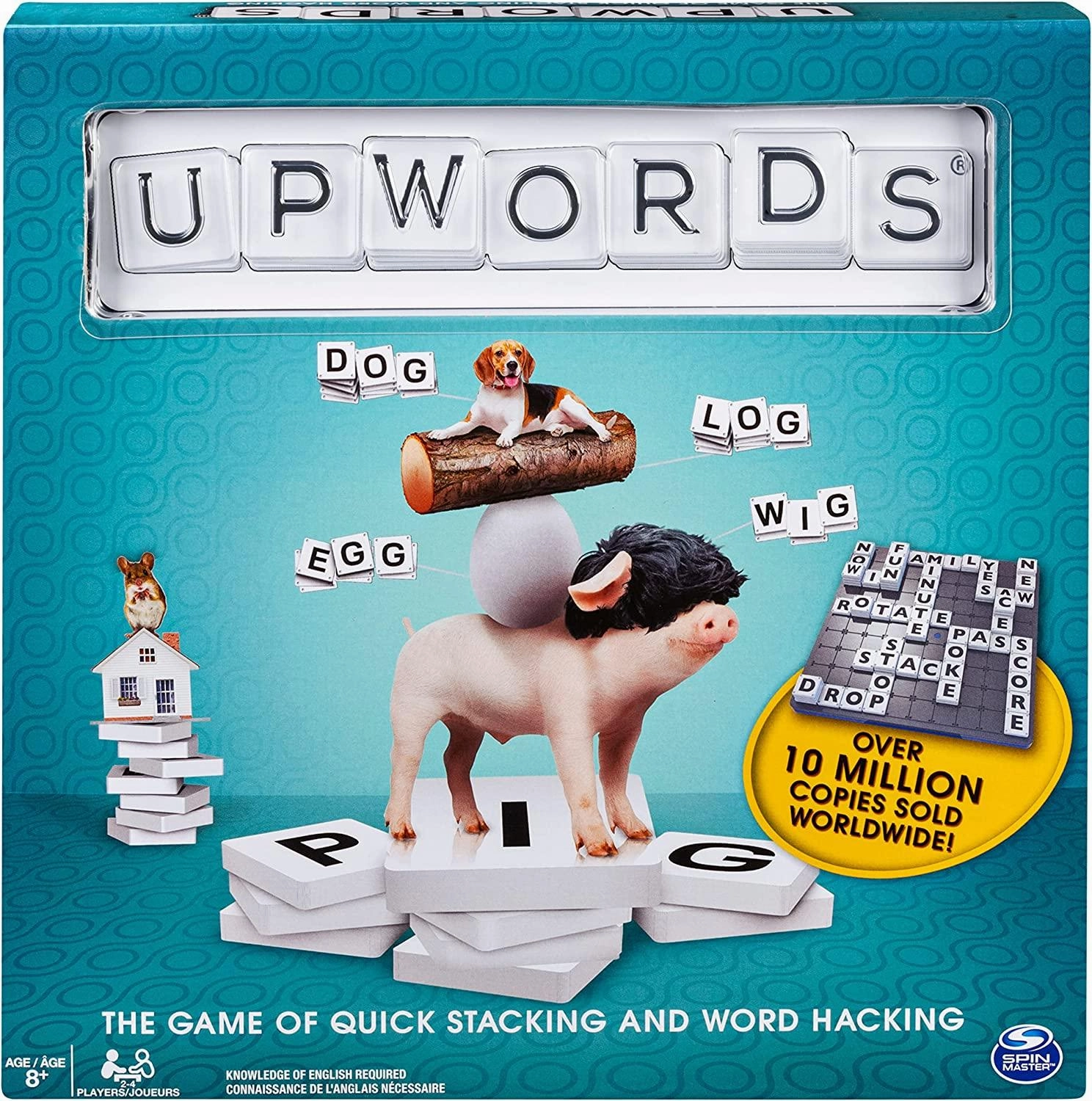 Funskool Upwords - Fun and Challenging Family Word Game with Stackable Letter Tiles for Ages 8 